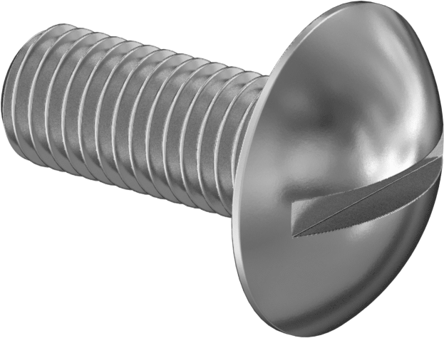 Paslanmaz Çelik Ekstra Geniş Kafalı Oluklu Vidalar, 1/4"-28 Diş Boyutu, 5/8" Uzunluk
