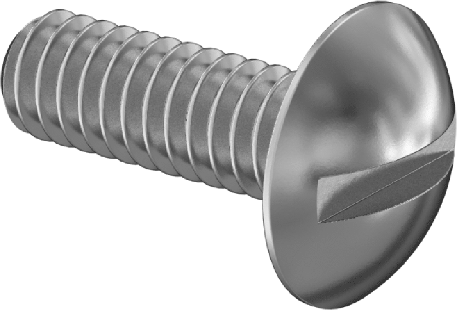 Paslanmaz Çelik Ekstra Geniş Kafalı Oluklu Vidalar, 1/4"-20 Diş Boyutu, 3/4" Uzunluk