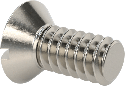 18-8 Paslanmaz Çelik Yivli Oval Başlı Vidalar, 4-40 Diş Boyutu, 1/4" Uzunluk