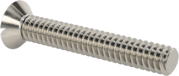 18-8 Paslanmaz Çelik Yivli Oval Başlı Vidalar, 4-40 Diş Boyutu, 3/4" Uzunluk