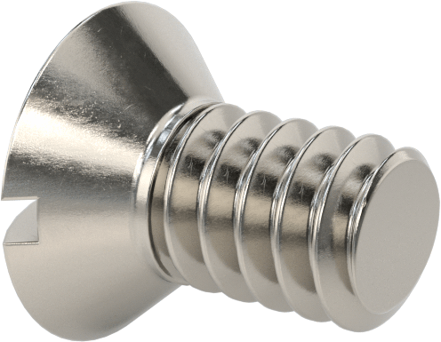 18-8 Paslanmaz Çelik Yivli Oval Başlı Vidalar, 6-32 Diş Boyutu, 1/4" Uzunluk