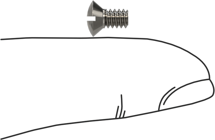 18-8 Paslanmaz Çelik Yivli Oval Başlı Vidalar, 6-32 Diş Boyutu, 1/4" Uzunluk