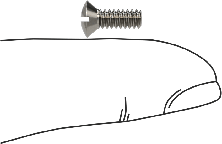 18-8 Paslanmaz Çelik Yivli Oval Başlı Vidalar, 6-32 Diş Boyutu, 3/8" Uzunluk