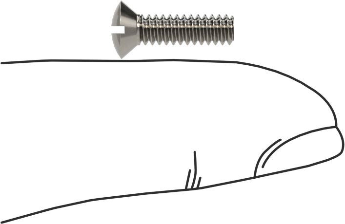 18-8 Paslanmaz Çelik Yivli Oval Başlı Vidalar, 6-32 Diş Boyutu, 1/2" Uzunluk