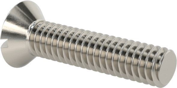 18-8 Paslanmaz Çelik Yivli Oval Başlı Vidalar, 8-32 Diş Boyutu, 3/4" Uzunluk