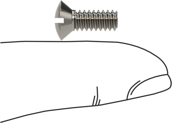 18-8 Paslanmaz Çelik Yivli Oval Başlı Vidalar, 10-24 Diş Boyutu, 1/2" Uzunluk