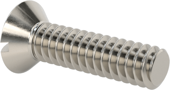 18-8 Paslanmaz Çelik Yivli Oval Başlı Vidalar, 10-24 Diş Boyutu, 3/4" Uzunluk