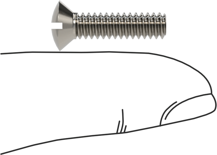 18-8 Paslanmaz Çelik Yivli Oval Başlı Vidalar, 10-24 Diş Boyutu, 3/4" Uzunluk