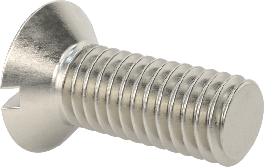 18-8 Paslanmaz Çelik Yivli Oval Başlı Vidalar, M3 x 0,5 mm Diş Boyutu, 8 mm Uzunluk