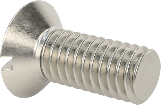 18-8 Paslanmaz Çelik Yivli Oval Başlı Vidalar, M4 x 0,7 mm Diş Boyutu, 10 mm Uzunluk
