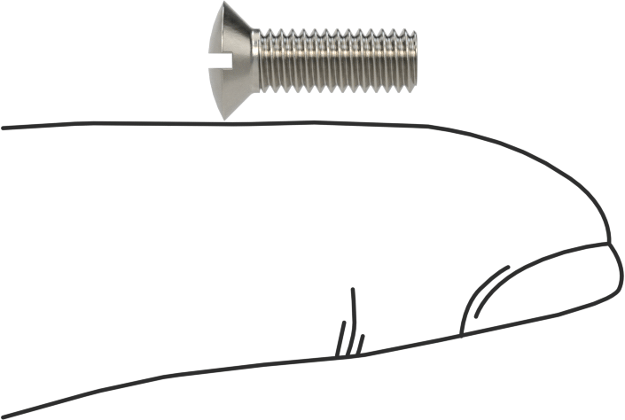 18-8 Paslanmaz Çelik Yivli Oval Başlı Vidalar, M4 x 0,7 mm Diş Boyutu, 12 mm Uzunluk