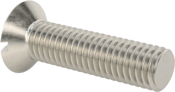 18-8 Paslanmaz Çelik Yivli Oval Başlı Vidalar, M5 x 0,8 mm Diş Boyutu, 20 mm Uzunluk