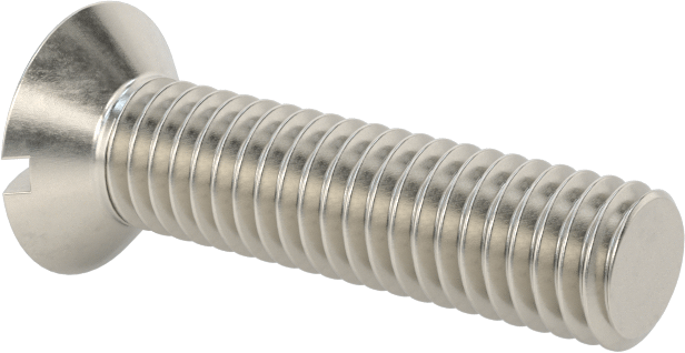 18-8 Paslanmaz Çelik Yivli Oval Başlı Vidalar, M6 x 1 mm Diş Boyutu, 25 mm Uzunluk