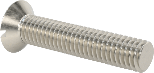 18-8 Paslanmaz Çelik Yivli Oval Başlı Vidalar, M6 x 1 mm Diş Boyutu, 30 mm Uzunluk