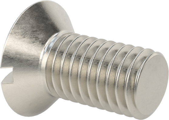 18-8 Paslanmaz Çelik Yivli Oval Başlı Vidalar, M8 x 1,25 mm Diş Boyutu, 16 mm Uzunluk