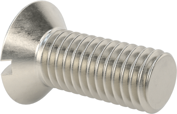 18-8 Paslanmaz Çelik Yivli Oval Başlı Vidalar, M8 x 1,25 mm Diş Boyutu, 20 mm Uzunluk