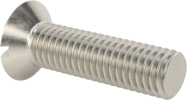 18-8 Paslanmaz Çelik Yivli Oval Başlı Vidalar, M8 x 1,25 mm Diş Boyutu, 30 mm Uzunluk