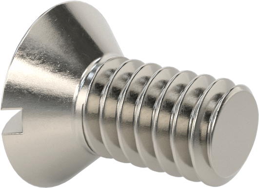 18-8 Paslanmaz Çelik Yivli Oval Başlı Vidalar, 1/4"-20 Diş Boyutu, 1/2" Uzunluk