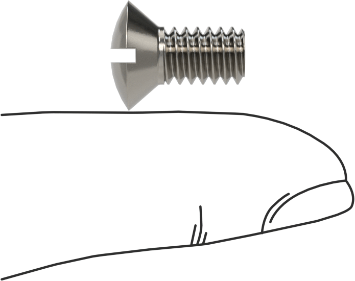 18-8 Paslanmaz Çelik Yivli Oval Başlı Vidalar, 1/4"-20 Diş Boyutu, 1/2" Uzunluk