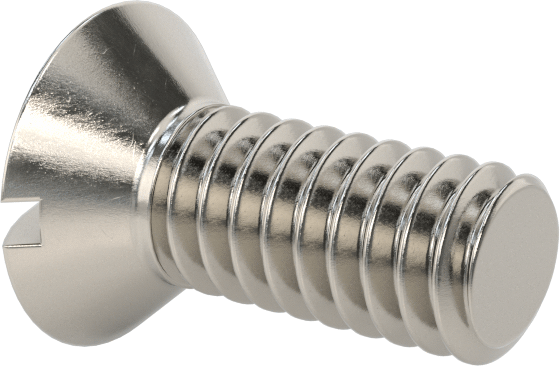 18-8 Paslanmaz Çelik Yivli Oval Başlı Vidalar, 1/4"-20 Diş Boyutu, 5/8" Uzunluk