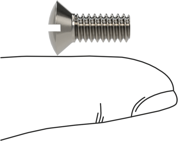 18-8 Paslanmaz Çelik Yivli Oval Başlı Vidalar, 1/4"-20 Diş Boyutu, 5/8" Uzunluk