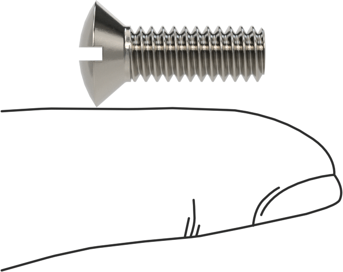 18-8 Paslanmaz Çelik Yivli Oval Başlı Vidalar, 1/4"-20 Diş Boyutu, 3/4" Uzunluk