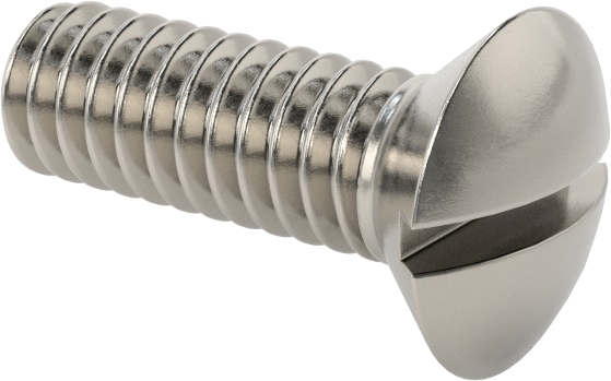 18-8 Paslanmaz Çelik Yivli Oval Başlı Vidalar, 1/4"-20 Diş Boyutu, 3/4" Uzunluk