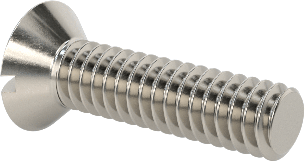 18-8 Paslanmaz Çelik Yivli Oval Başlı Vidalar, 1/4"-20 Diş Boyutu, 1" Uzunluk