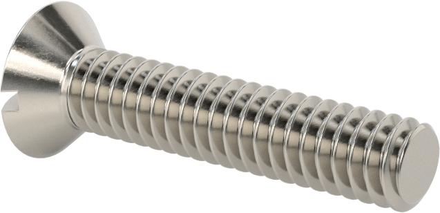 18-8 Paslanmaz Çelik Yivli Oval Başlı Vidalar, 1/4"-20 Diş Boyutu, 1-1/4" Uzunluk