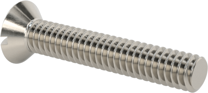18-8 Paslanmaz Çelik Yivli Oval Başlı Vidalar, 1/4"-20 Diş Boyutu, 1-1/2" Uzunluk