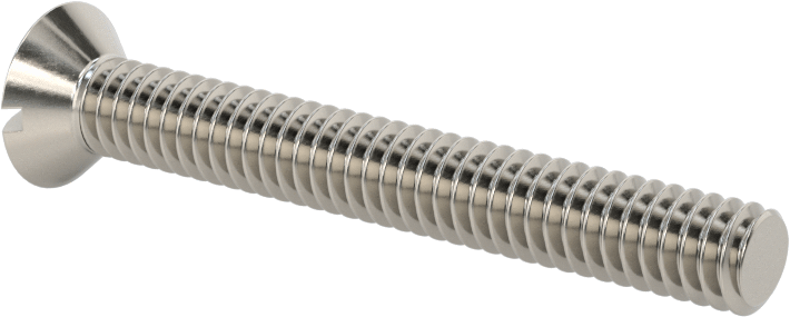 18-8 Paslanmaz Çelik Yivli Oval Başlı Vidalar, 1/4"-20 Diş Boyutu, 2" Uzunluk