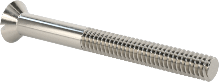 18-8 Paslanmaz Çelik Yivli Oval Başlı Vidalar, 1/4"-20 Diş Boyutu, 2-1/2" Uzunluk