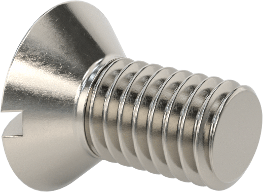 18-8 Paslanmaz Çelik Yivli Oval Başlı Vidalar, 10-32 Diş Boyutu, 3/8" Uzunluk