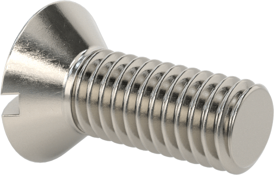18-8 Paslanmaz Çelik Yivli Oval Başlı Vidalar, 10-32 Diş Boyutu, 1/2" Uzunluk