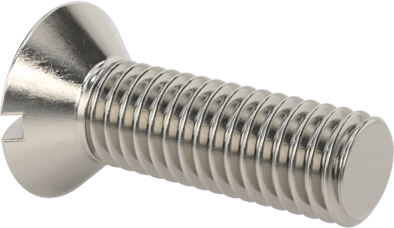 18-8 Paslanmaz Çelik Yivli Oval Başlı Vidalar, 10-32 Diş Boyutu, 5/8" Uzunluk