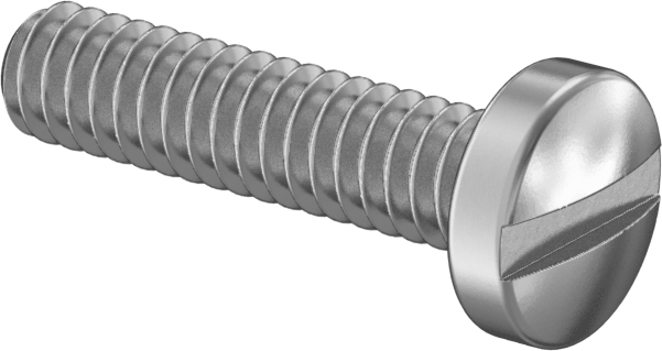 18-8 Paslanmaz Çelik Silindir Başlı Oluklu Vidalar, 0-80 Diş Boyutu, 1/4" Uzunluk