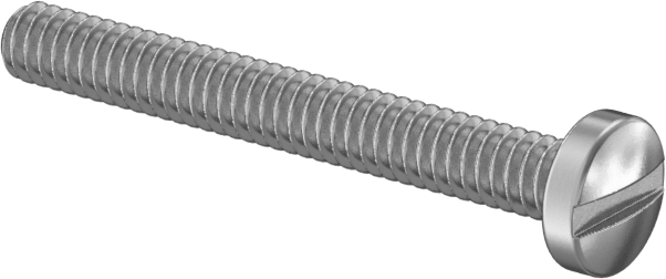 18-8 Paslanmaz Çelik Silindir Başlı Oluklu Vidalar, 0-80 Diş Boyutu, 1/2" Uzunluk