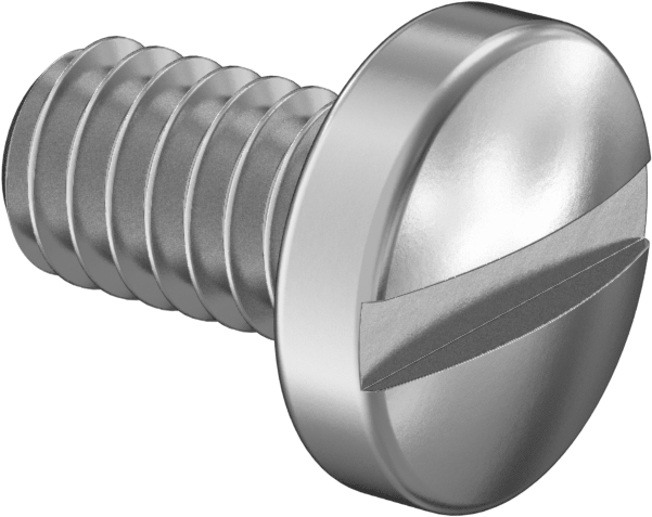18-8 Paslanmaz Çelik Silindir Başlı Oluklu Vidalar, 1-72 Diş Boyutu, 1/8" Uzunluk