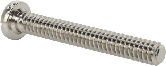 18-8 Paslanmaz Çelik Peynir Başlı Oluklu Vida, M1,6 x 0,35 mm Diş Boyutu, 12 mm Uzunluk