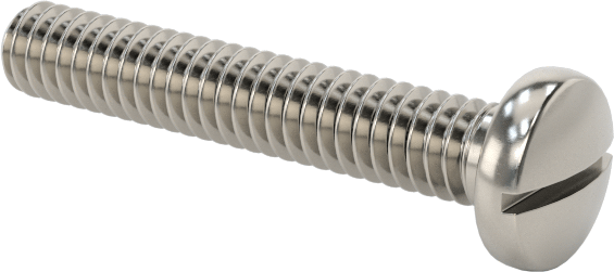 18-8 Paslanmaz Çelik Peynir Başlı Oluklu Vida, M2 x 0,4 mm Diş Boyutu, 12 mm Uzunluk