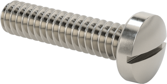 18-8 Paslanmaz Çelik Peynir Başlı Oluklu Vida, M1,4 x 0,3 mm Diş Boyutu, 6 mm Uzunluk
