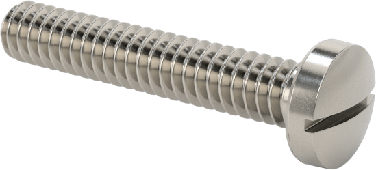 18-8 Paslanmaz Çelik Peynir Başlı Oluklu Vida, M1,4 x 0,3 mm Diş Boyutu, 8 mm Uzunluk