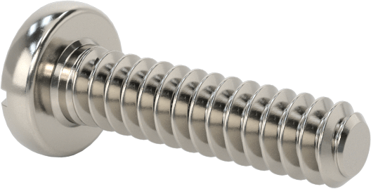 18-8 Paslanmaz Çelik Peynir Başlı Oluklu Vida, M1 x 0,25 mm Diş Boyutu, 4 mm Uzunluk