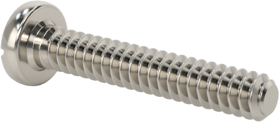 18-8 Paslanmaz Çelik Peynir Başlı Oluklu Vida, M1 x 0,25 mm Diş Boyutu, 6 mm Uzunluk