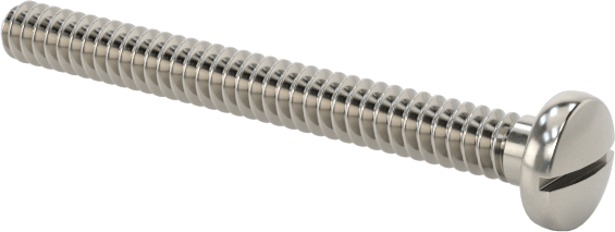 18-8 Paslanmaz Çelik Peynir Başlı Oluklu Vida, M1 x 0,25 mm Diş Boyutu, 10 mm Uzunluk