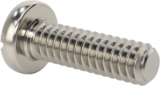 18-8 Paslanmaz Çelik Peynir Başlı Oluklu Vida, M1,2 x 0,25 mm Diş Boyutu, 4 mm Uzunluk