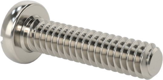 18-8 Paslanmaz Çelik Peynir Başlı Oluklu Vida, M1,2 x 0,25 mm Diş Boyutu, 5 mm Uzunluk