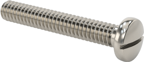18-8 Paslanmaz Çelik Peynir Başlı Oluklu Vida, M1,2 x 0,25 mm Diş Boyutu, 8 mm Uzunluk