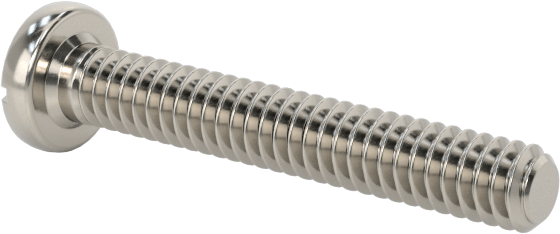 18-8 Paslanmaz Çelik Peynir Başlı Oluklu Vida, M1,2 x 0,25 mm Diş Boyutu, 8 mm Uzunluk