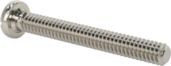 18-8 Paslanmaz Çelik Peynir Başlı Oluklu Vida, M1,2 x 0,25 mm Diş Boyutu, 10 mm Uzunluk
